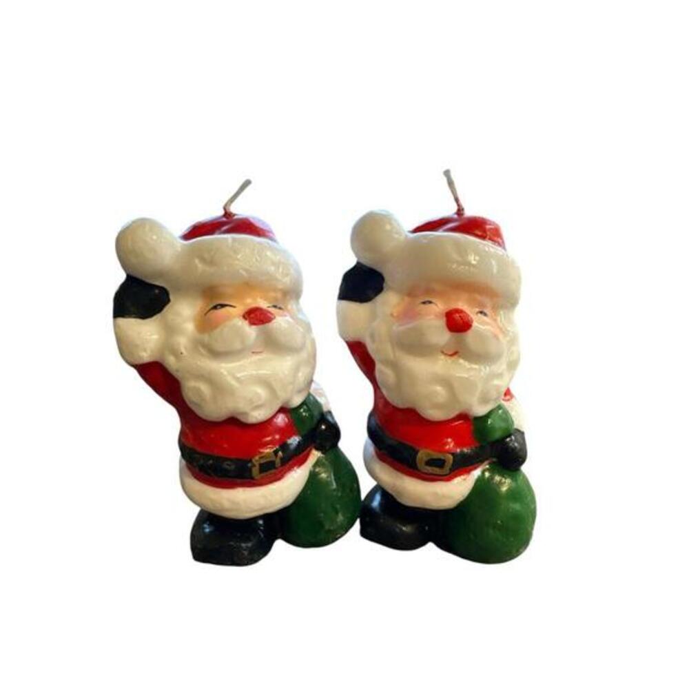 2 piece candle Santa clause